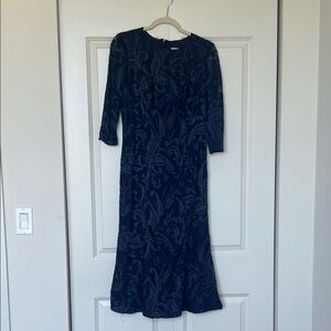 JS Collections Elegant Navy Long Sleeve Dress